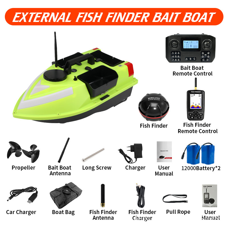 Luminous GPS with 12000 batteries*2+fish finder+boat bag+USB cable