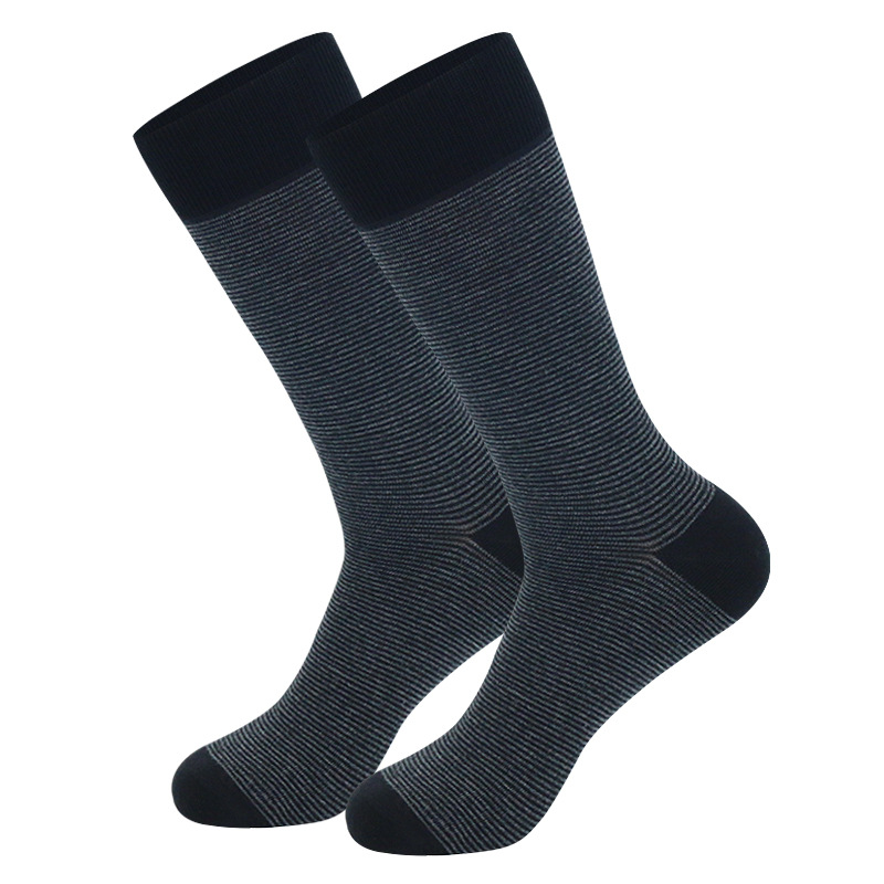 Chaussettes longues à rayures, couleur unie, style business, tendance, automne-hiver, épaisses, pour hommes, grande taille, 2025d_voghion.com