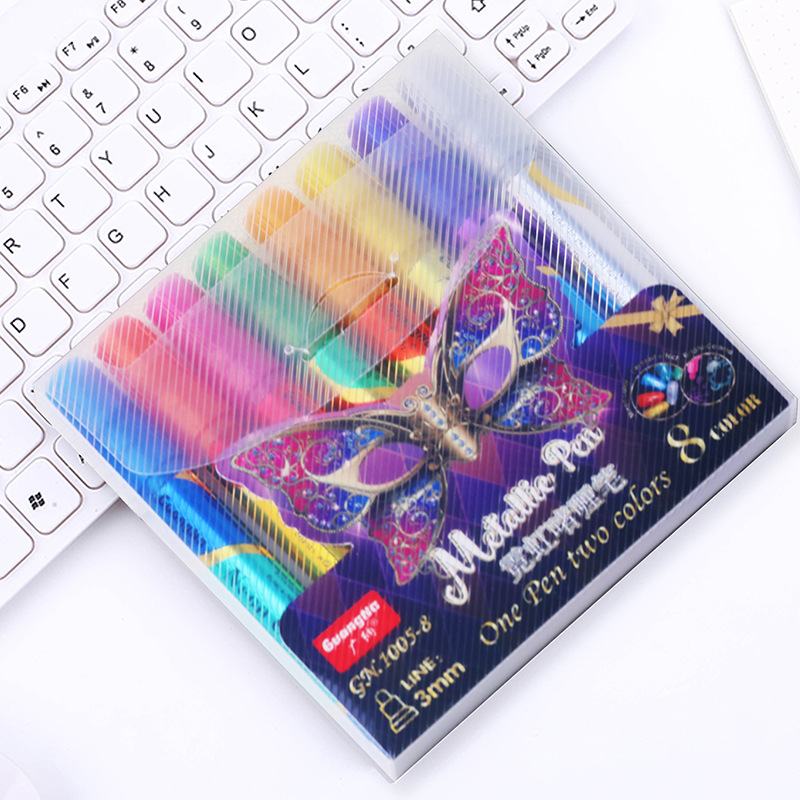 Guangna nuevo GN1005 flash gel pen 8 colores traje 3mm línea ancho disponible graffiti nail art pintura