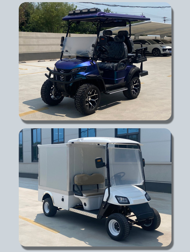 Electric golf cart, tourist attraction four-wheel sightseeing vehicle, hotel shuttle vehicle, reception vehicle, real estate sales office viewing vehicle
