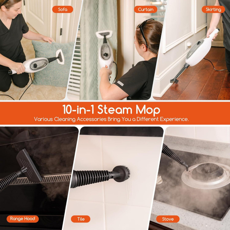 家用手持高温蒸汽拖把 多功能蒸汽电动拖把杀菌懒人拖把steam mop|undefined