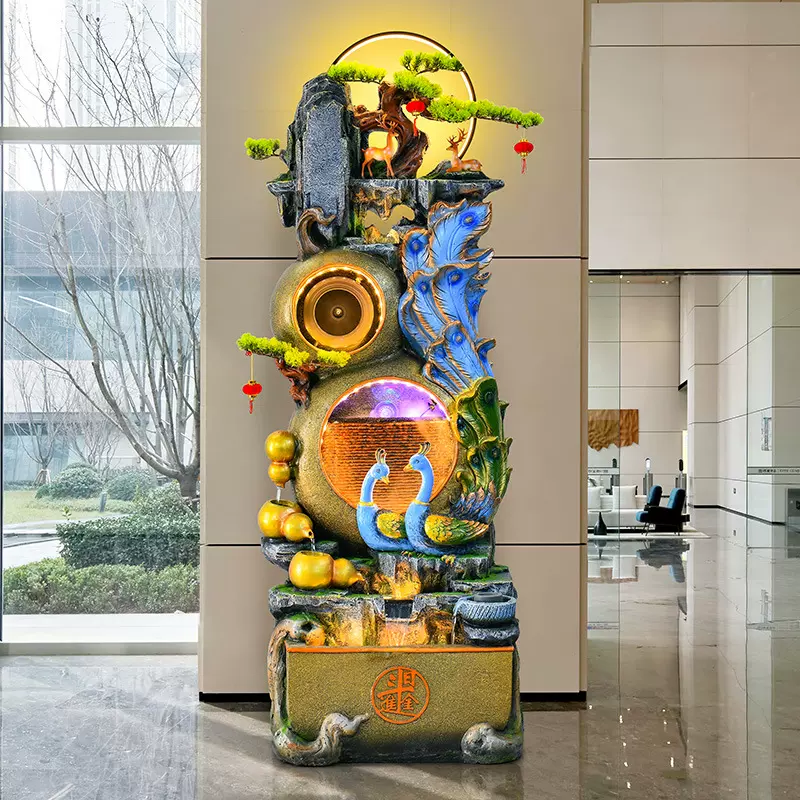 创意鱼缸客厅循环流水喷泉落地摆件阳台办公室招财风生水起景观