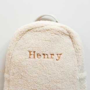 Embroidered Personalized Name Lamb Velvet Backpack Beautiful Loving Style Backpack New Plush Backpack Simple Storage Bag