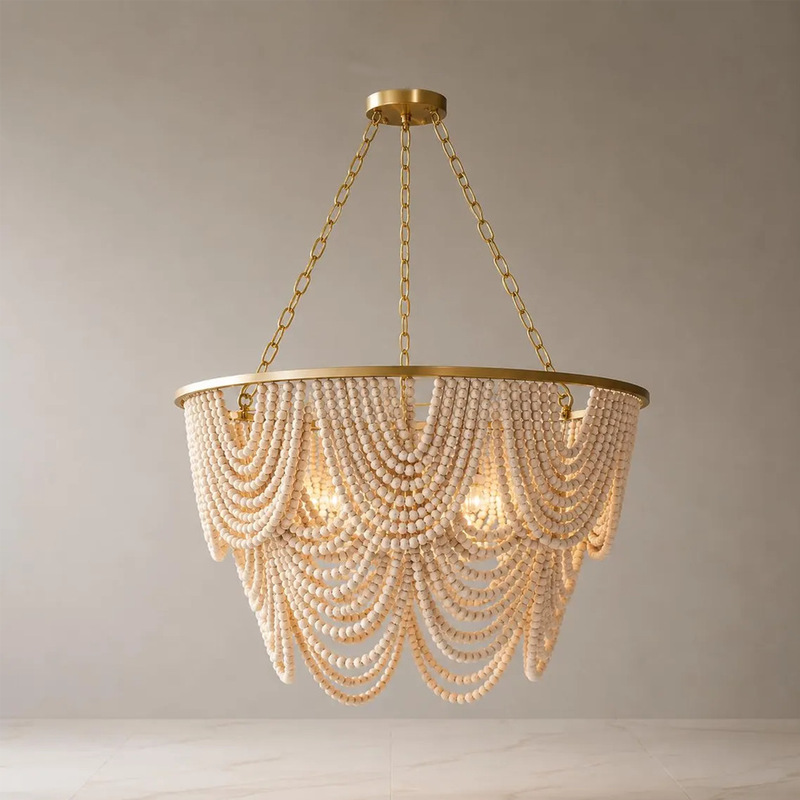 Bohemian Wooden Beaded Lamp, Embedded Ceiling Light, Original Color, Vintage Rustic Mini Pendant Light Bohemian Wooden Beaded Lamp, Embedded Ceiling Light, Original Color, Vintage Rustic Mini Pendant Light