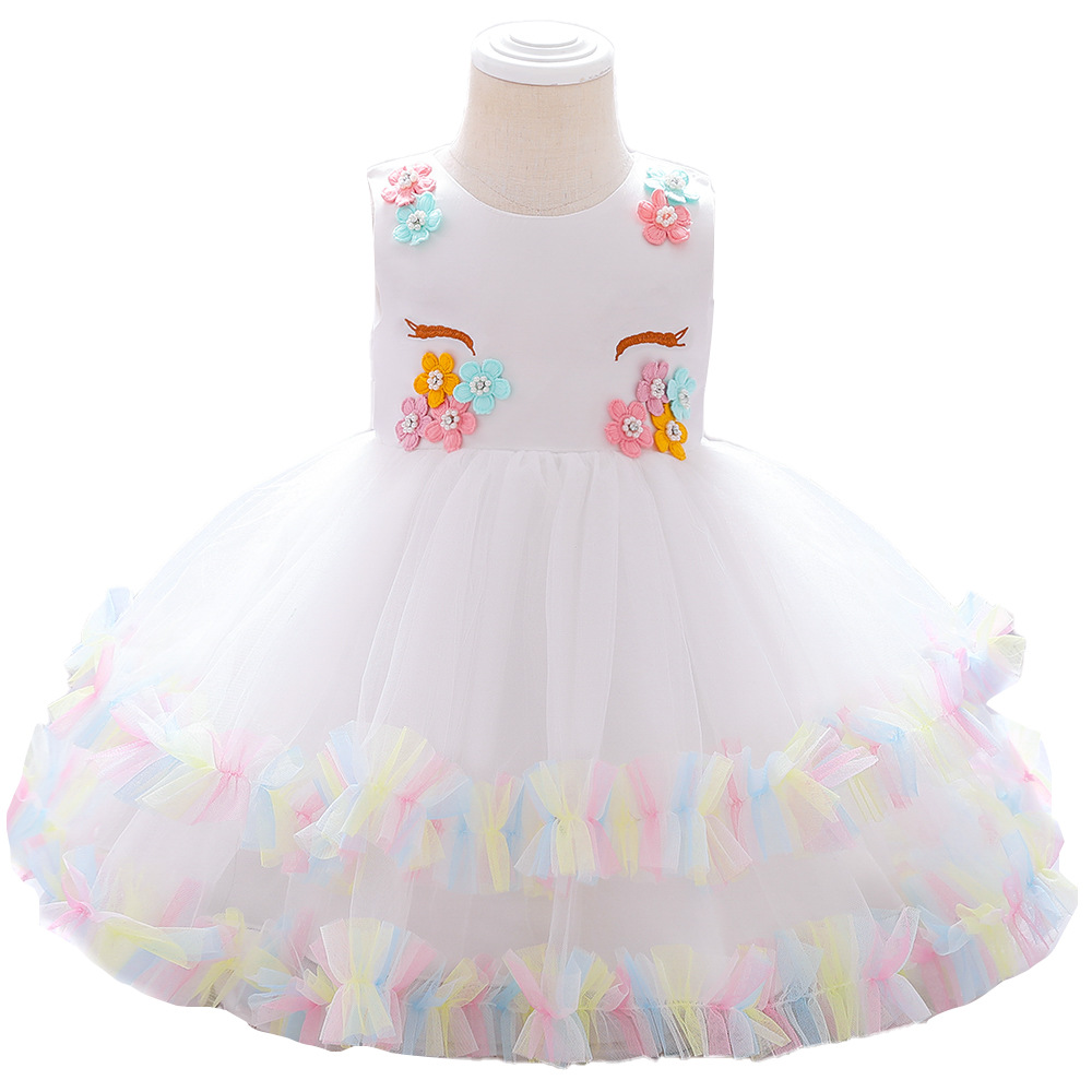Amazon falda transfronteriza suministro nuevo vestido de las niñas vestido de Festival Unicornio ropa de los niños vestido de los niños
