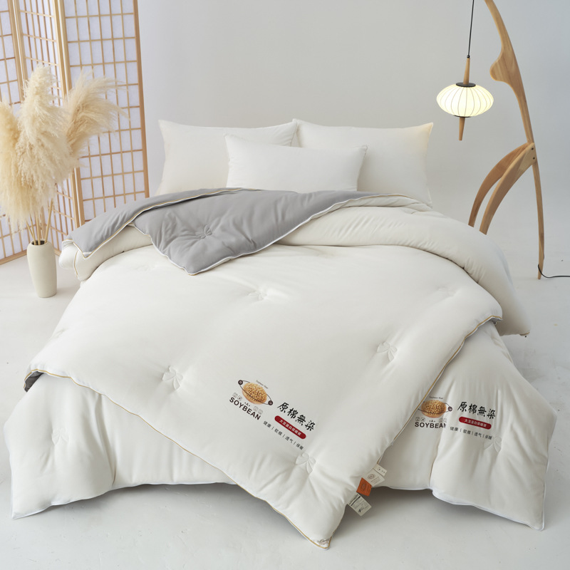 2025 Raw Cotton Jacquard Double Soybean Quilt Zipper Style Two-In-One Four-Season Quilt Spring & Fall Quilt