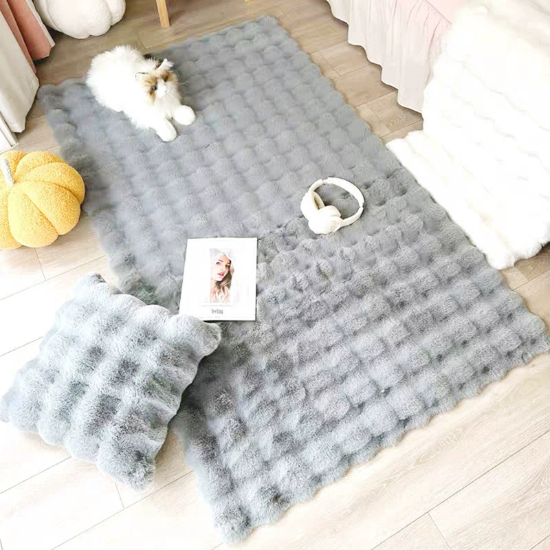 Ковёр из искусственного кроличьего меха, плюшевый, размеры 50×80–140×200 см