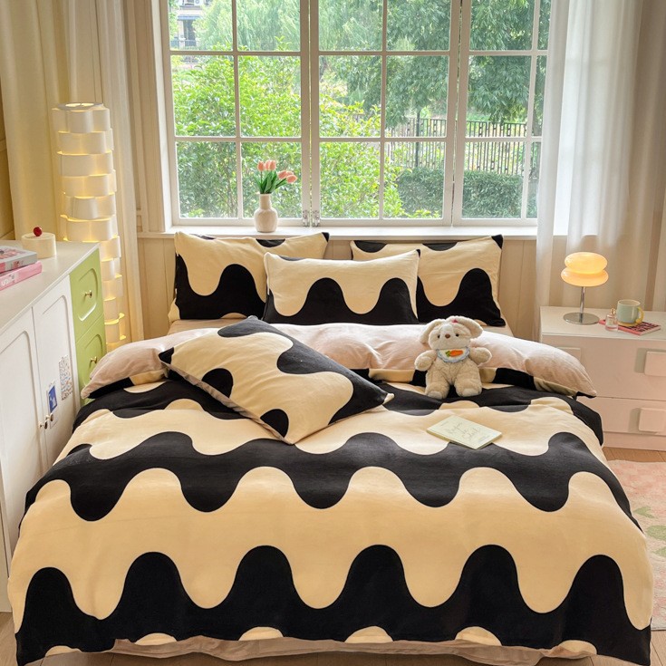 물결무늬-[두껍고 따뜻한 밀크벨벳 4종세트]