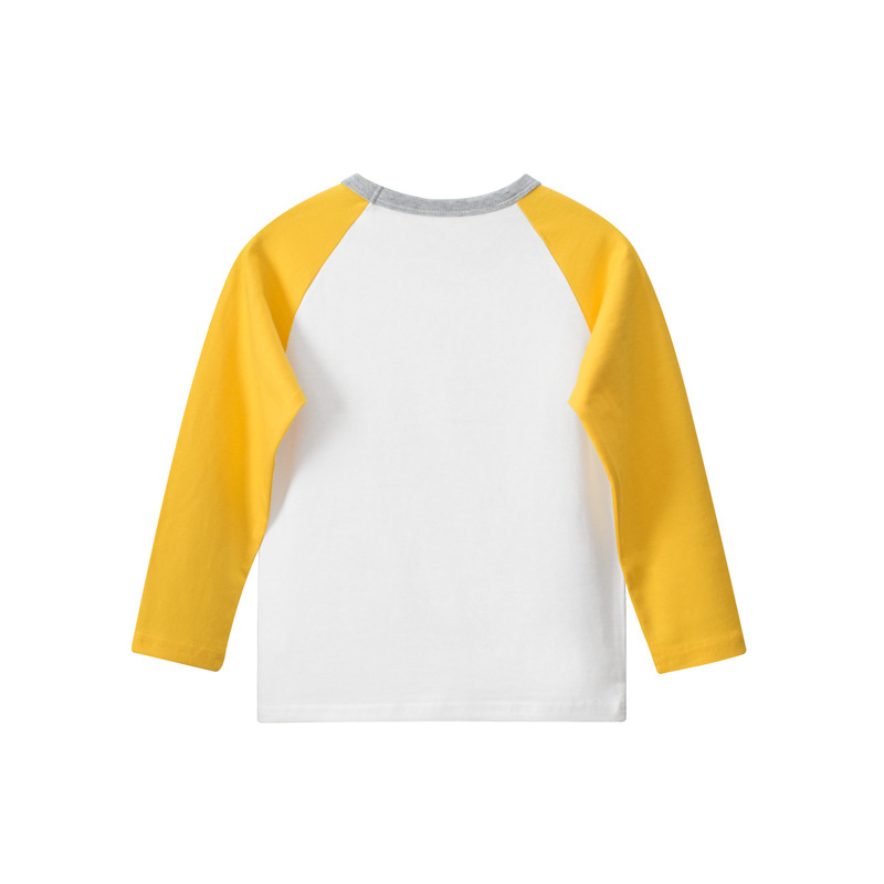 27kids ropa infantil transfronteriza camiseta de manga larga para niños otoño nuevo estilo 2024 camisa de fondo para hombres de moda ropa de bebé al por mayor