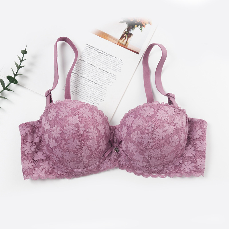 Comercio exterior spot 1 / 2 taza de sujetador de mujer sensación de encaje correa lateral de acero anillo de soporte ajustable correa de hombro de ropa interior desmontable image 11