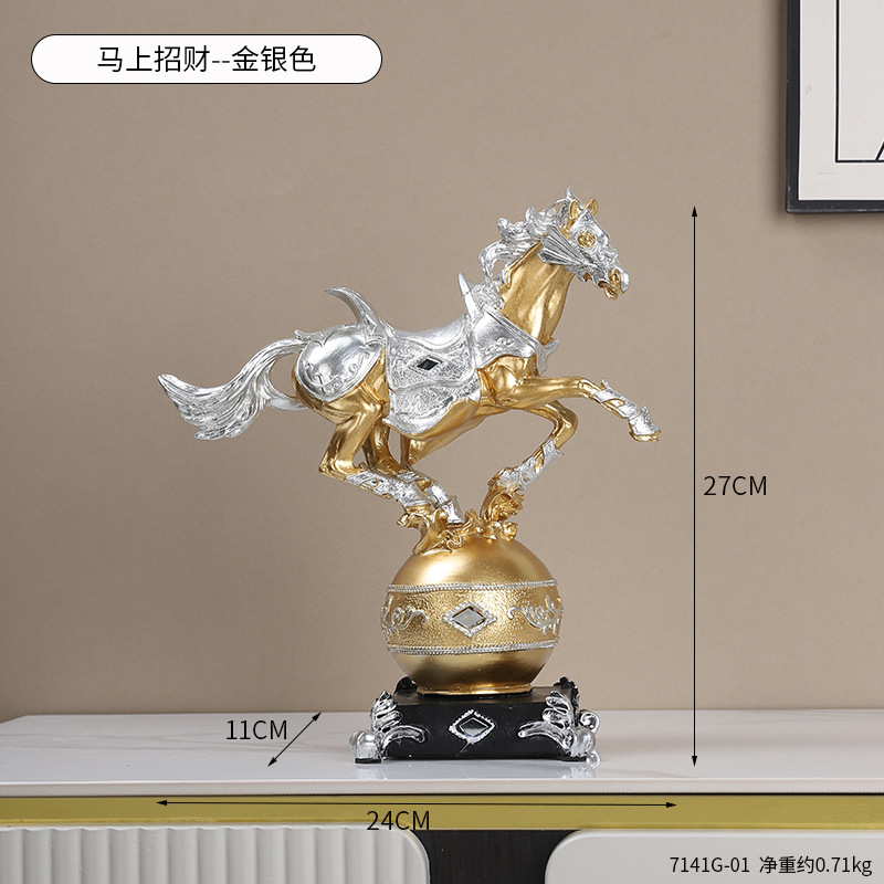 Horse to Success Ornaments Immediate Wealth Resin Crafts Home Living Room Entrance Wine Cabinet Office Decorations