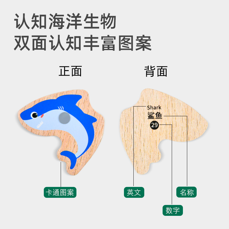 Juguetes de pesca magnética de madera, niños pequeños, bebés, diversión cognitiva, peces pequeños magnéticos, educación temprana, inteligencia, juegos para padres e hijos