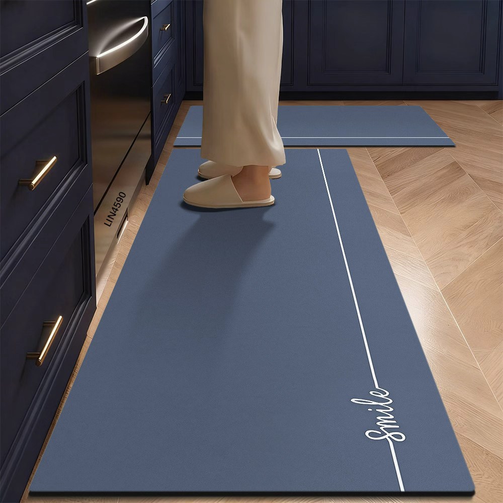 Alfombrilla suave de barro de diatomeas, alfombrilla absorbente para el hogar, cocina, alfombrilla moderna simple absorbente antideslizante de secado rápido para puerta del baño