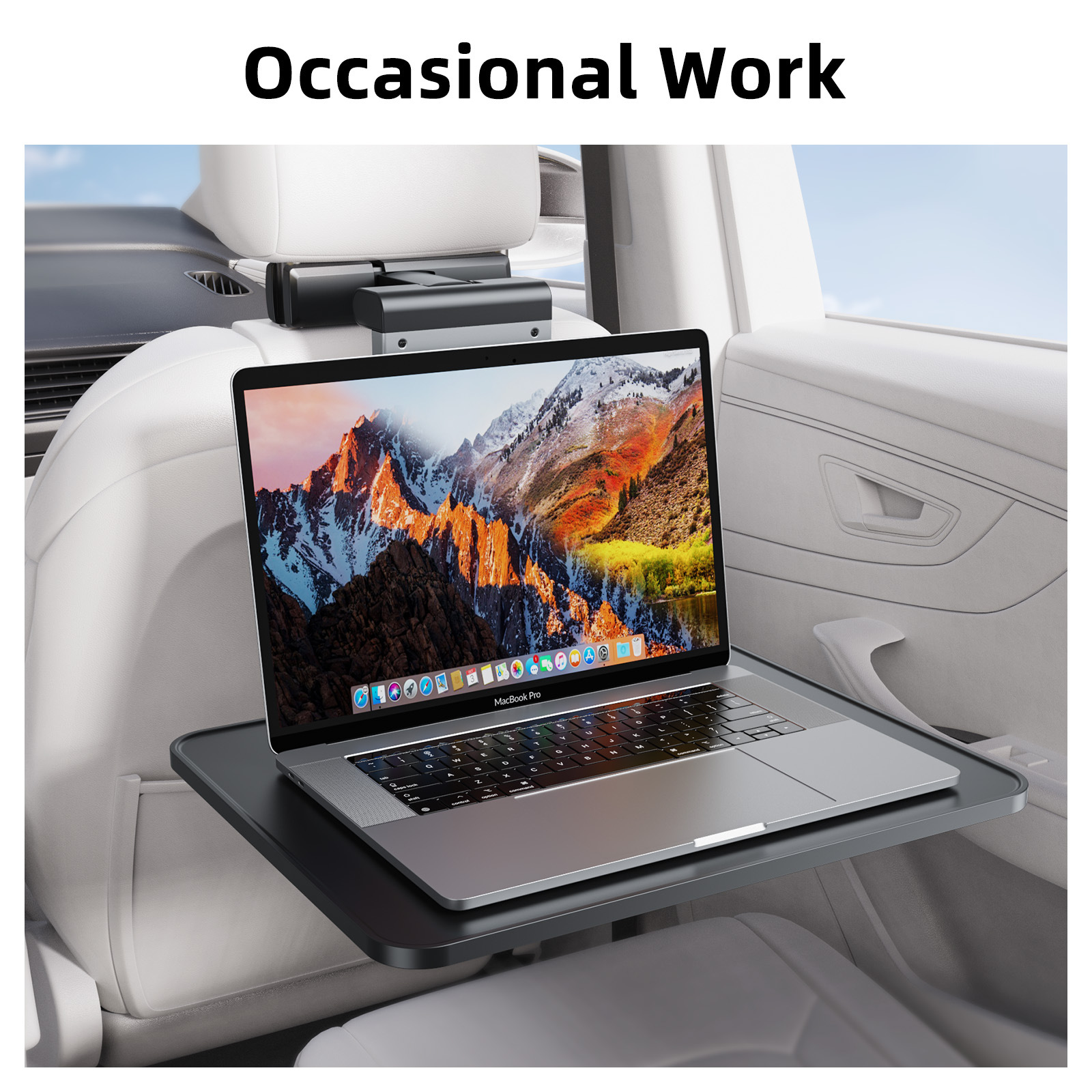 Aluminum Alloy Car Table Board, Car Magnetic Phone Holder, Rear Seat Dining Tray, Rear Water Cup Holder, Foldable Storage