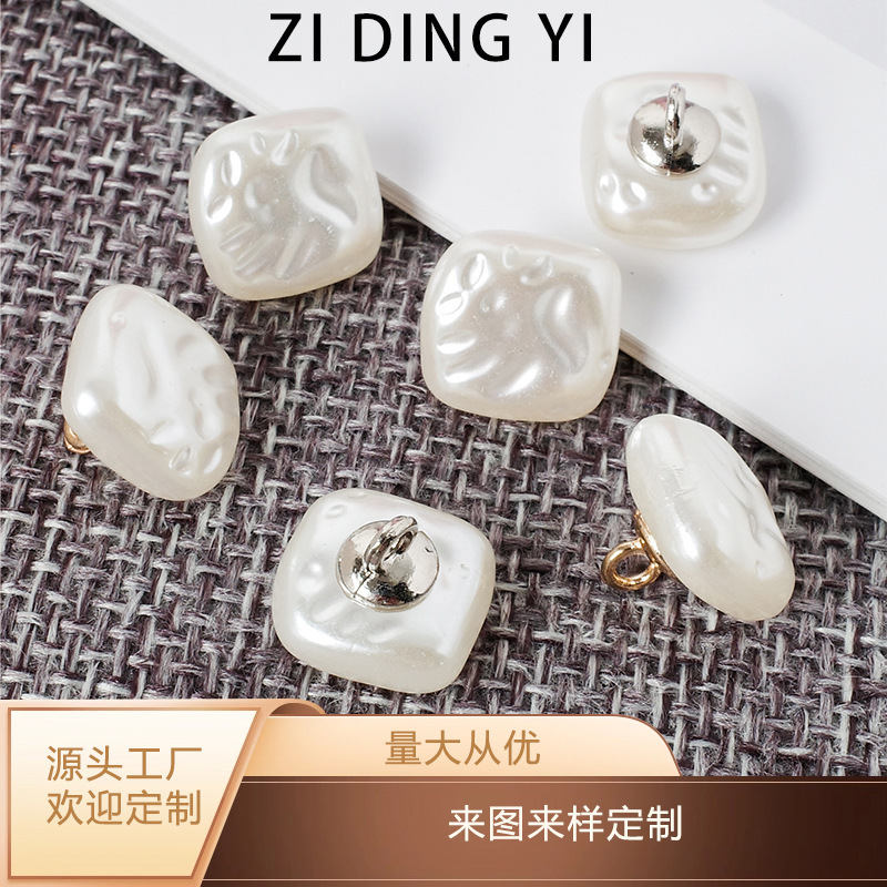 High-End Chiffon Shirt with Irregular Buttons, Sweater with Round Pearl Dress Buttons, Decorative Cardigan, Versatile