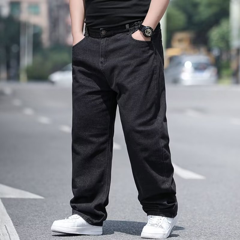 特大码牛仔裤男直筒宽松大码阔腿加肥加大胖子肥佬大裤裆劳保裤子|undefined