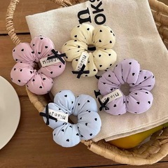 新款爱心波点花朵充棉发圈  布艺甜美清新可爱头饰丸子头百搭发饰