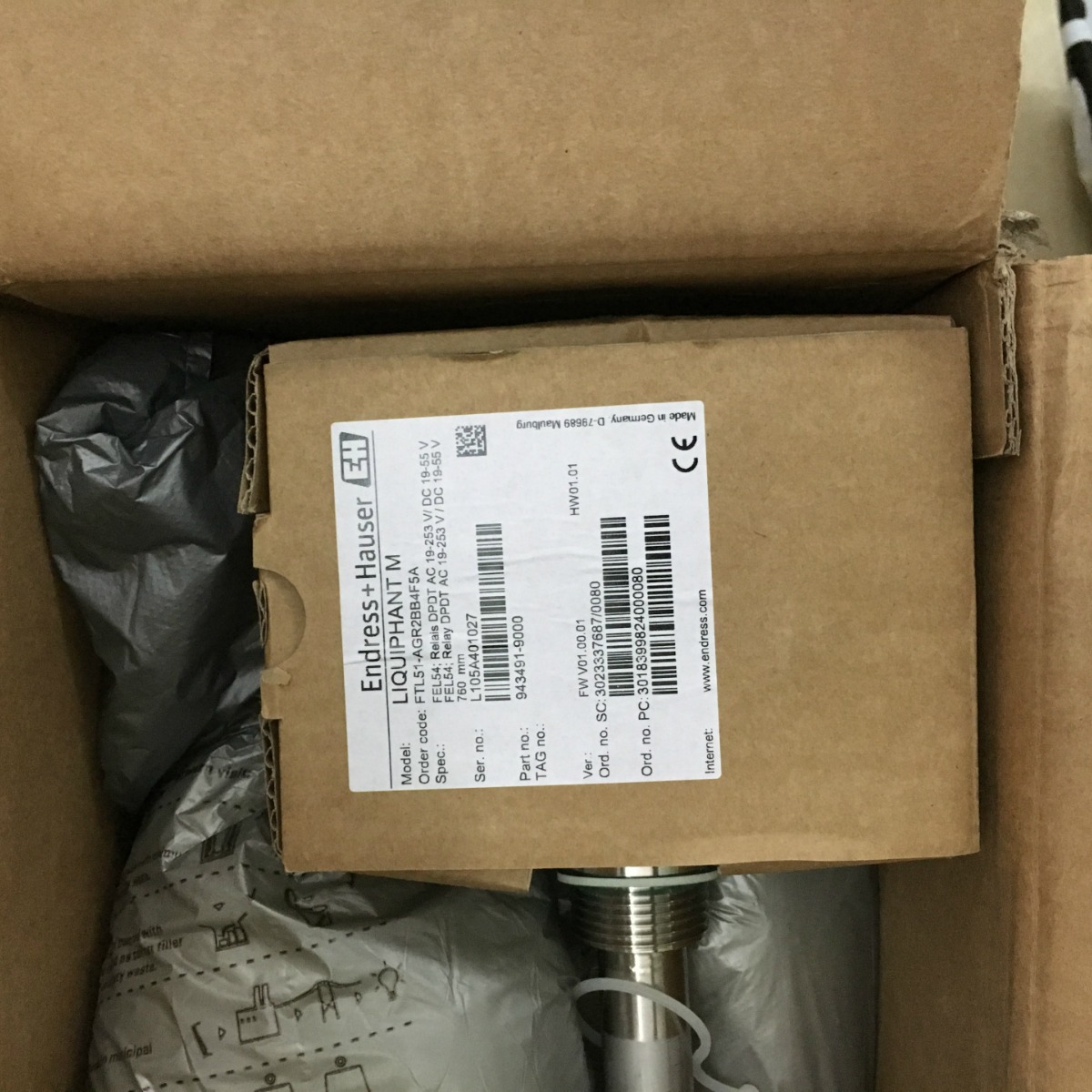 E+H  FTL51-AGR2BB4F5A  760MM先咨询再订期货