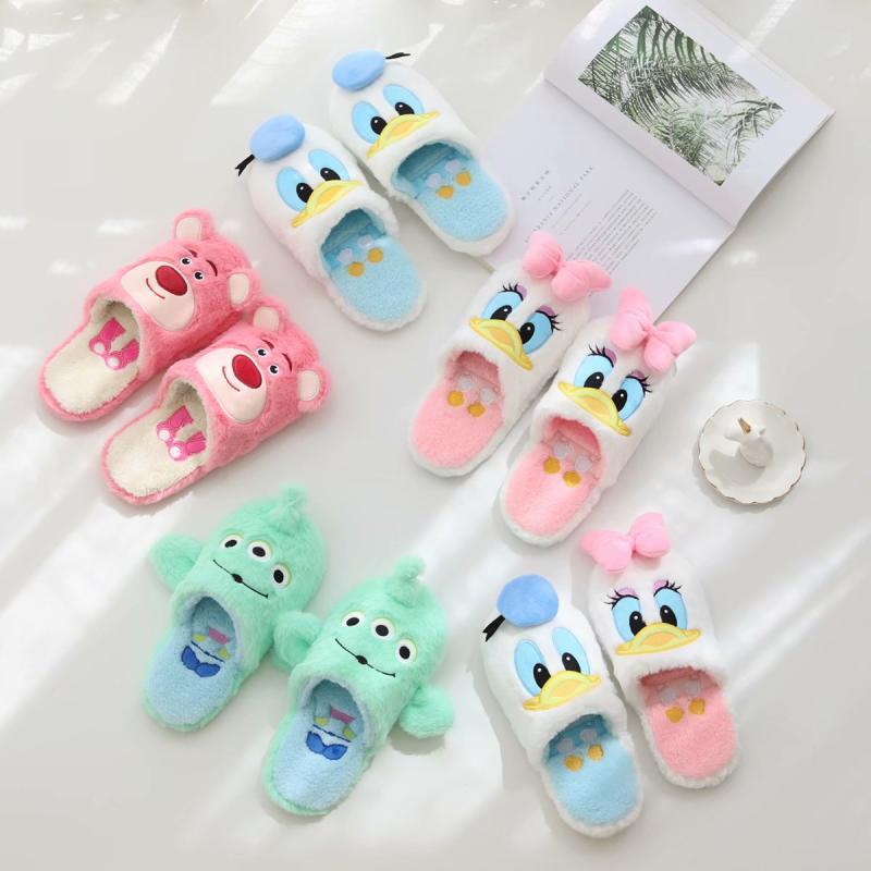 Cartoon lovely Soft and soft Autumn and winter keep warm Duck slippers Plush non-slip Home Furnishing Floor mop ins Maiden dorm