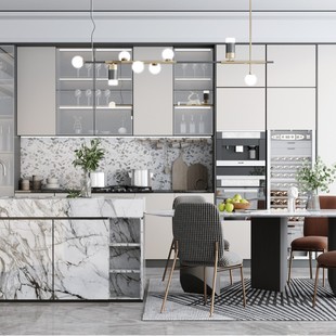 Kitchen Furniture Integrated Cabinets Custom-Made Cabinet Doors Custom-Made Solid Wood Cabinets Integrated Countertop Engineering Cabinets