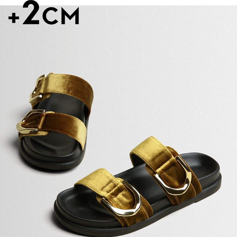 Women's Outdoor Slip-On Sandals 2026 Summer New Style Non-Slip Buckle Thick-Soled Velvet Fabric Open-Toe Beach Sandals