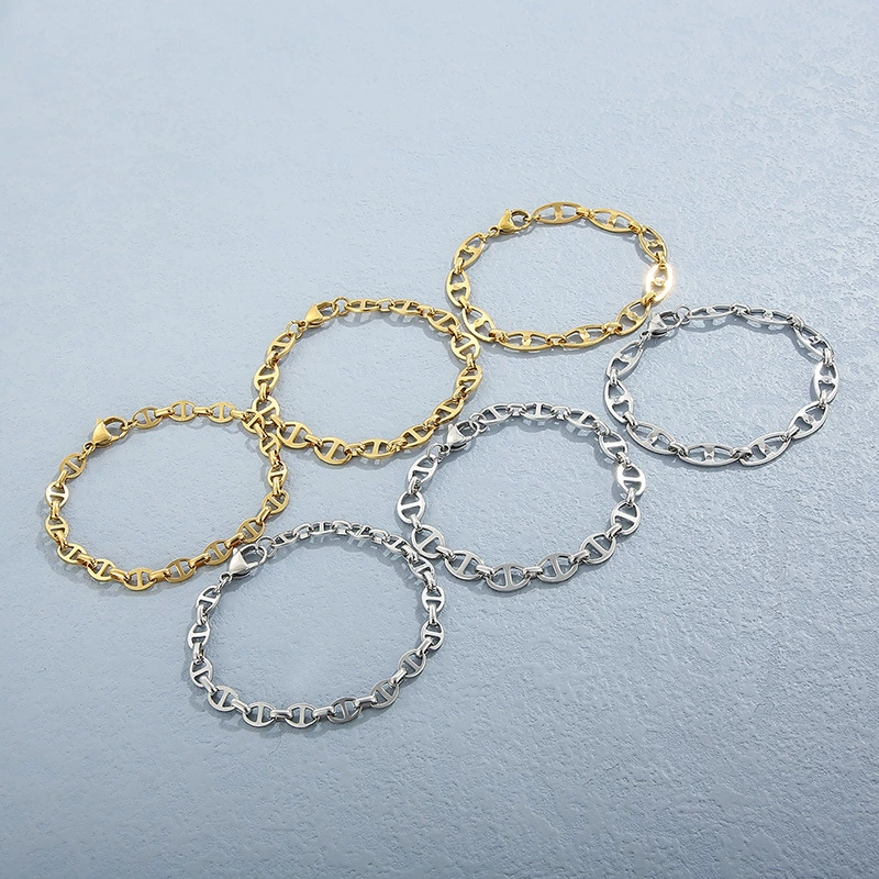 Fashionable brand metal chain stainless steel, bracelet, European style, simple and elegant design