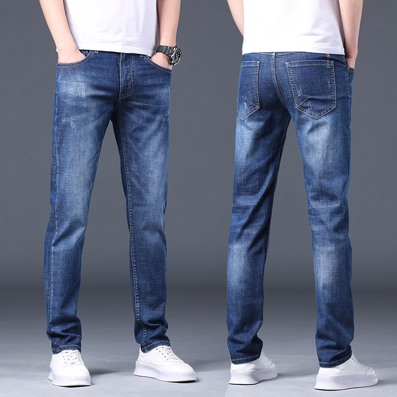 Xintang Spring and Summer New Men's Slim Straight Jeans, Business Casual Men's Pants, Long Pants, Celebrity Style