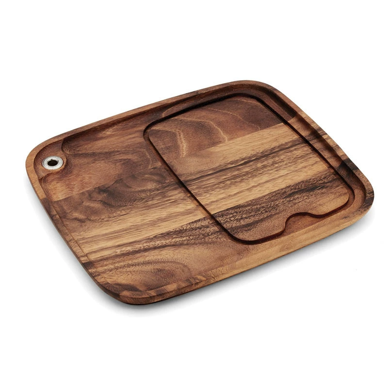 Трансграничная акация деревянная стейк доска из говядины из акации золотой стейк срезак с воздухозабором подвешенная деревянная разделочная доска