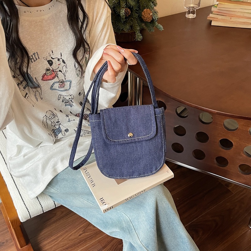 Qadın üçün kiçik denim çanta, telefon üçün çiyin çantası