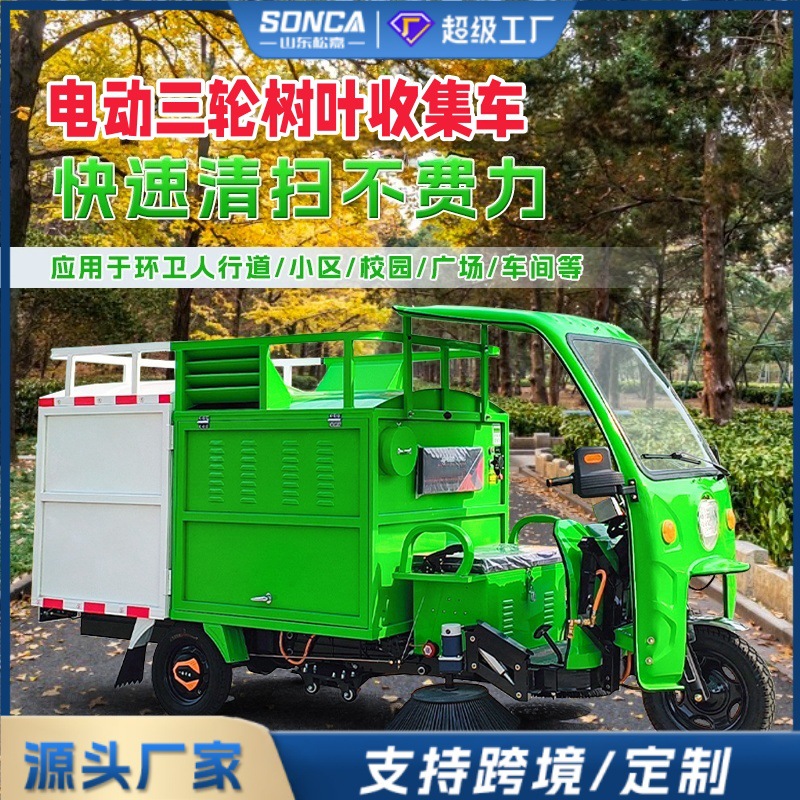 Camión de recolección de hojas eléctrico Camión de barrido de succión de hojas secas y húmedas Máquina de succión de hojas de conducción Saneamiento Camión de barrido de hojas de carretera