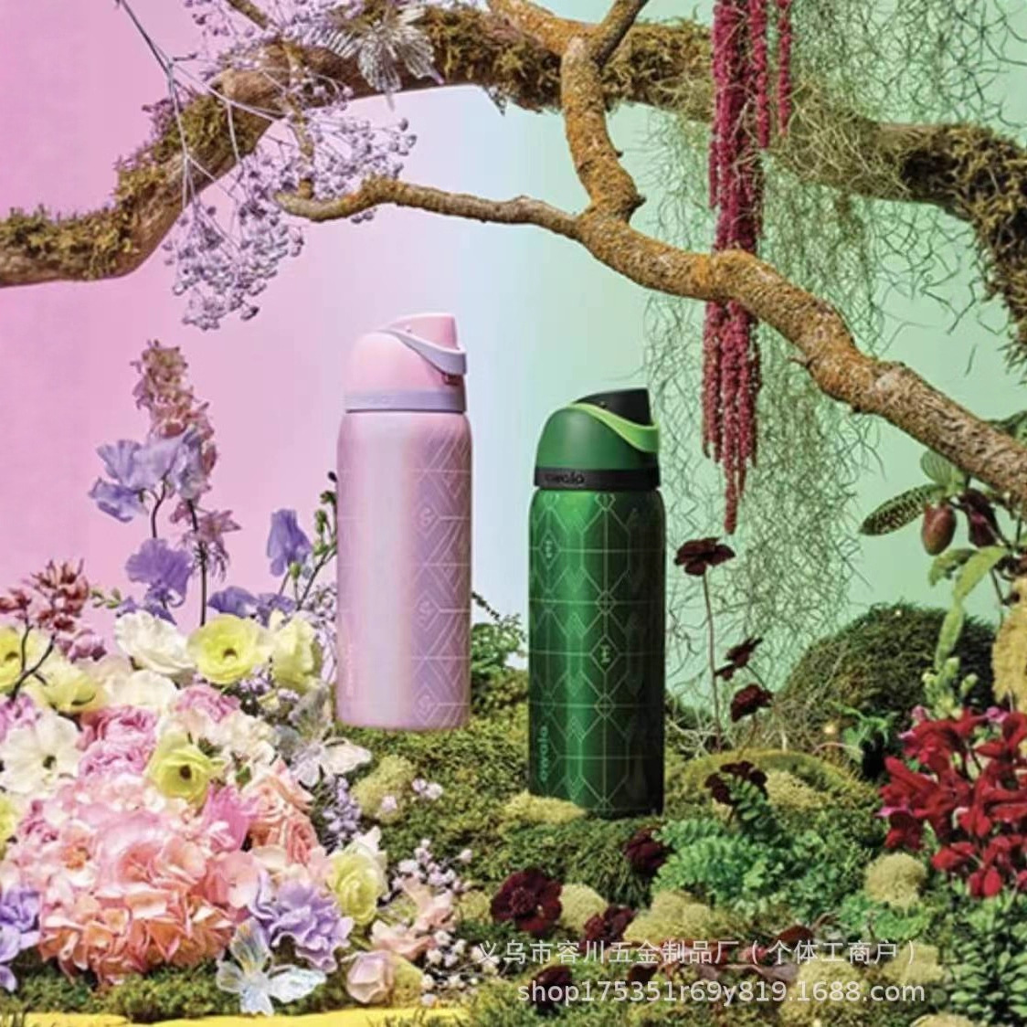 新款Owala杯子便携32OZ owala水杯双层真空保温水杯高颜值吸管杯