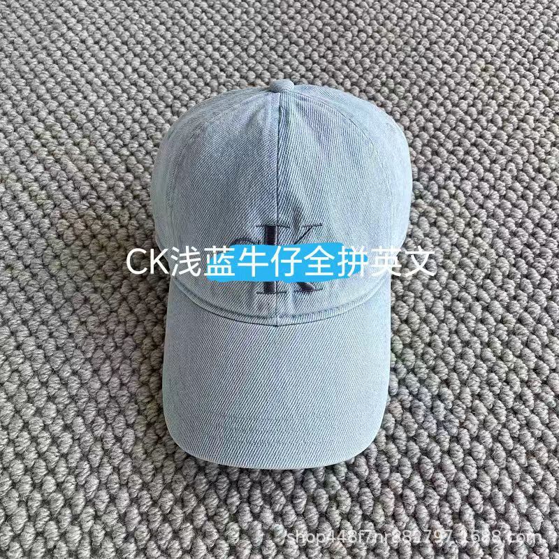 CK帽子刺绣字母棒球帽女同款百搭牛仔帽鸭舌帽加宽显脸小夏季遮阳|undefined
