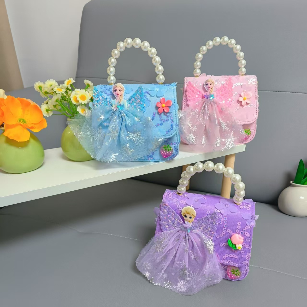 Bolso de perlas, bolso de cadena de princesa, bolso de Año Nuevo, bolso de cambio, bolso de accesorios, bolso cuadrado, viento fragante