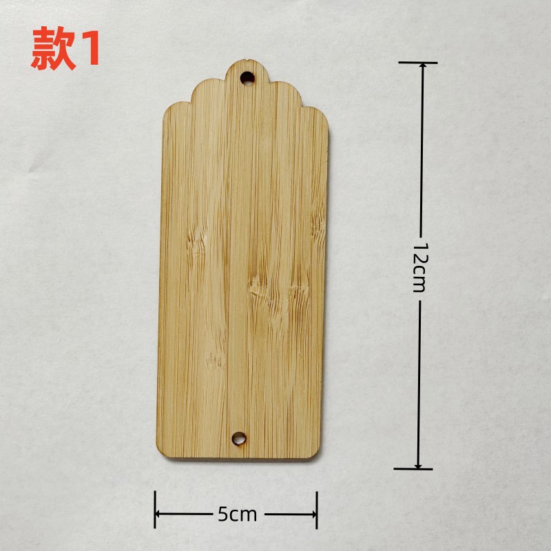 Artesanía de madera Marca de madera Piezas de bambú Material de bambú de bricolaje Material de bambú hecho a mano Flor seca Marcador Colgante Marca de madera