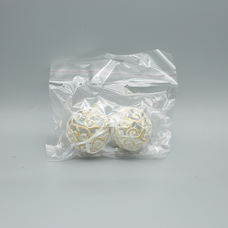 Fábrica de decoraciones de Navidad de oro platino campana de plástico amor hecho a mano árbol de Navidad decoración colgante en stock