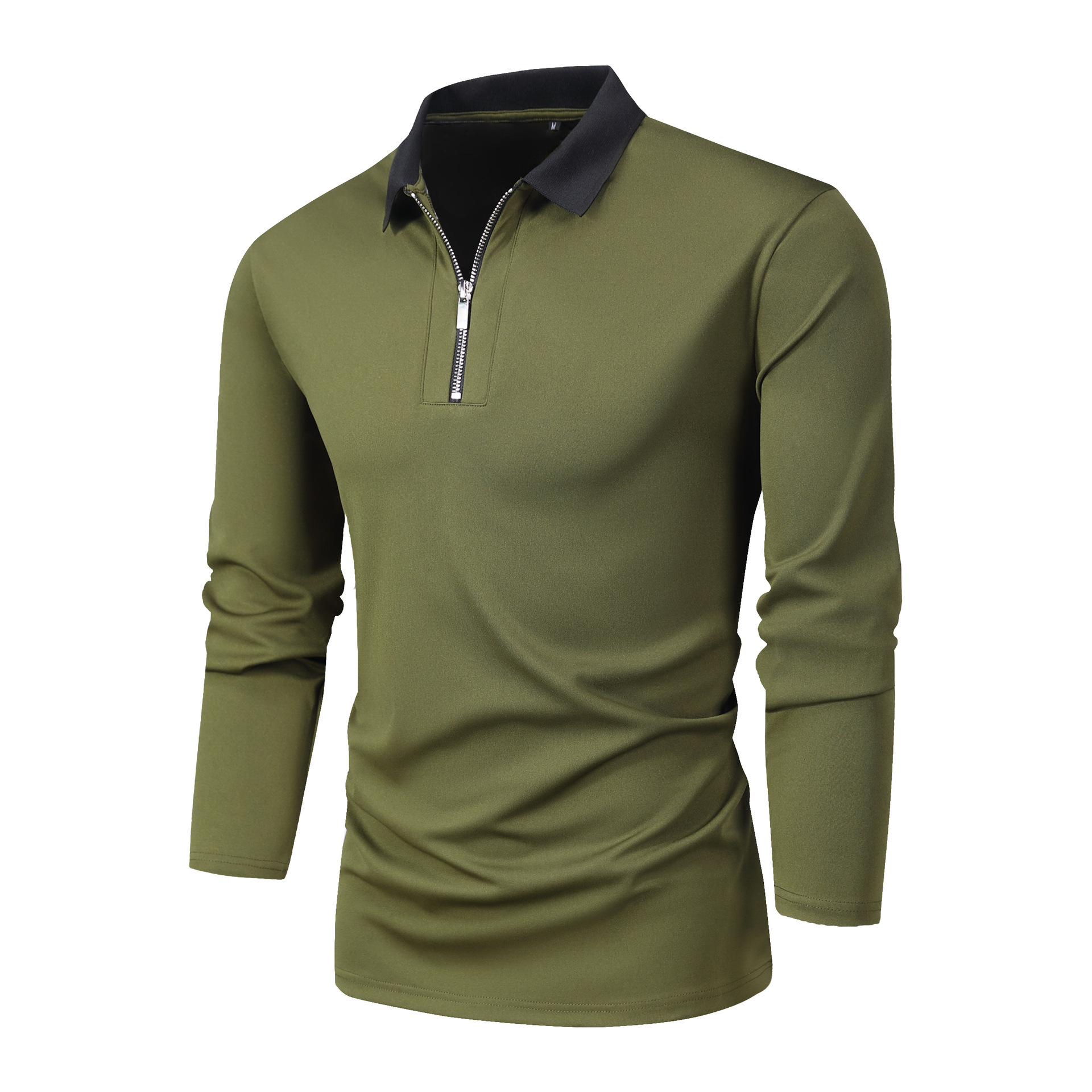 Lente en herfst poloshirt met rits voor heren_voghion.com