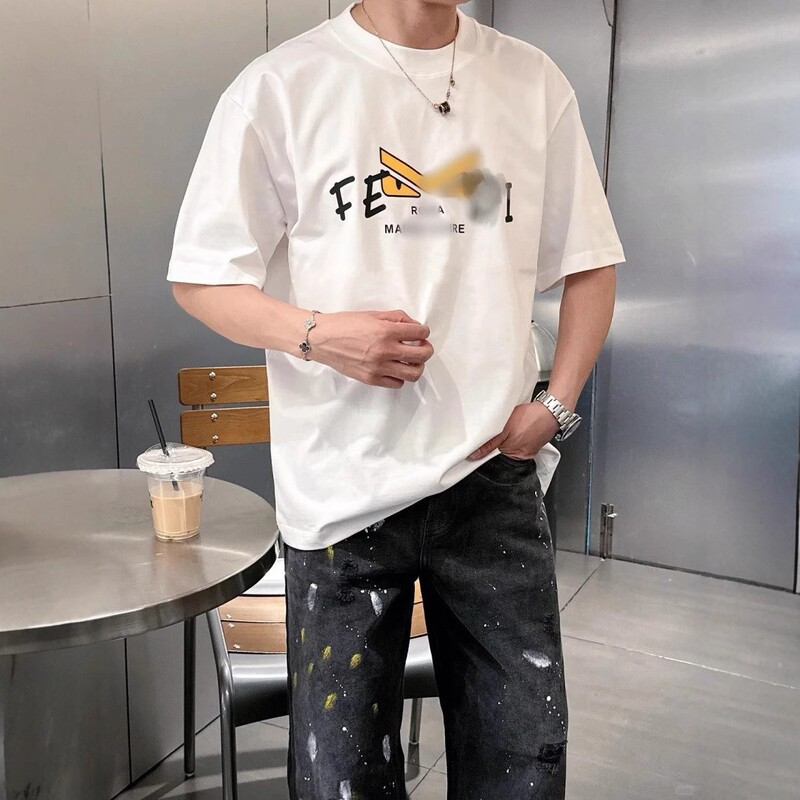 High Version 25Ss Summer New F Family Letter Print Logo Small Eyes Round Neck Short-Sleeved Casual Versatile T-Shirt