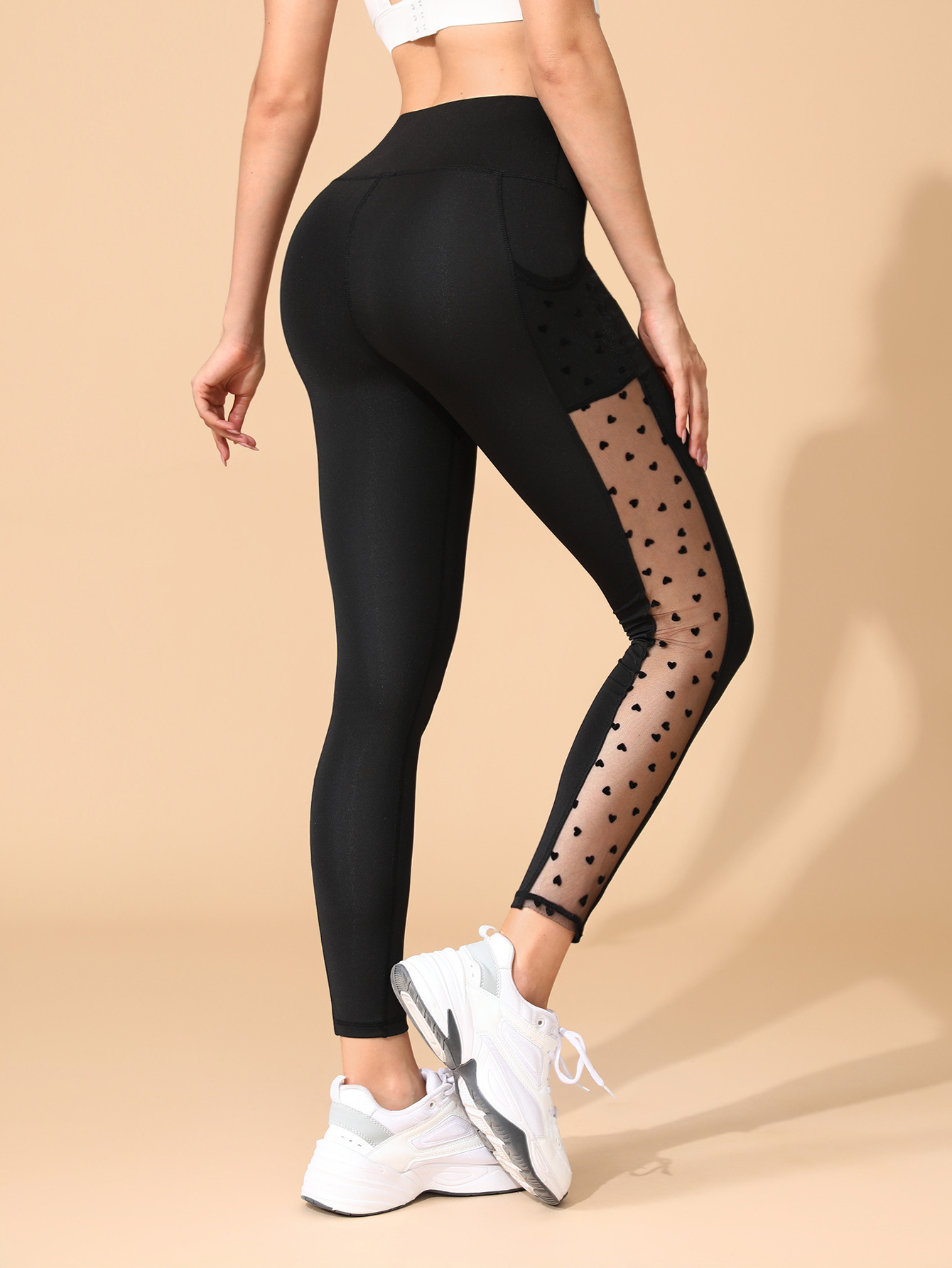 Nuevos pantalones deportivos al aire libre de nueve puntos, pantalones de malla de bolsillo, pantalones de malla de bolsillo, mujeres image 5