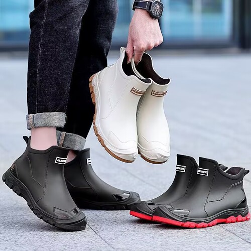 Water Boot Fishing Fashion Thick Camouflage Rain Boots Men's Short Tube Slip-Resistant Kitchen Water Shoes Rain Boots Waterproof Durable Rubber Shoes