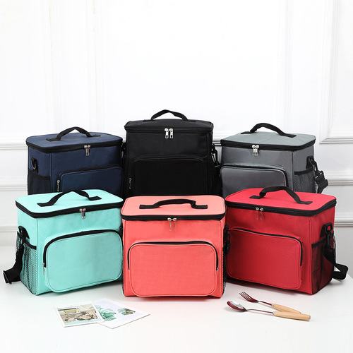 Manufacturer's portable fresh-keeping insulation bag, Oxford cloth portable shoulder lunch bag, lunch box bag, outdoor picnic bag, ice bag