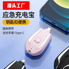 多功能迷你钥匙扣充电宝大容量应急电源便携式伸缩式插头