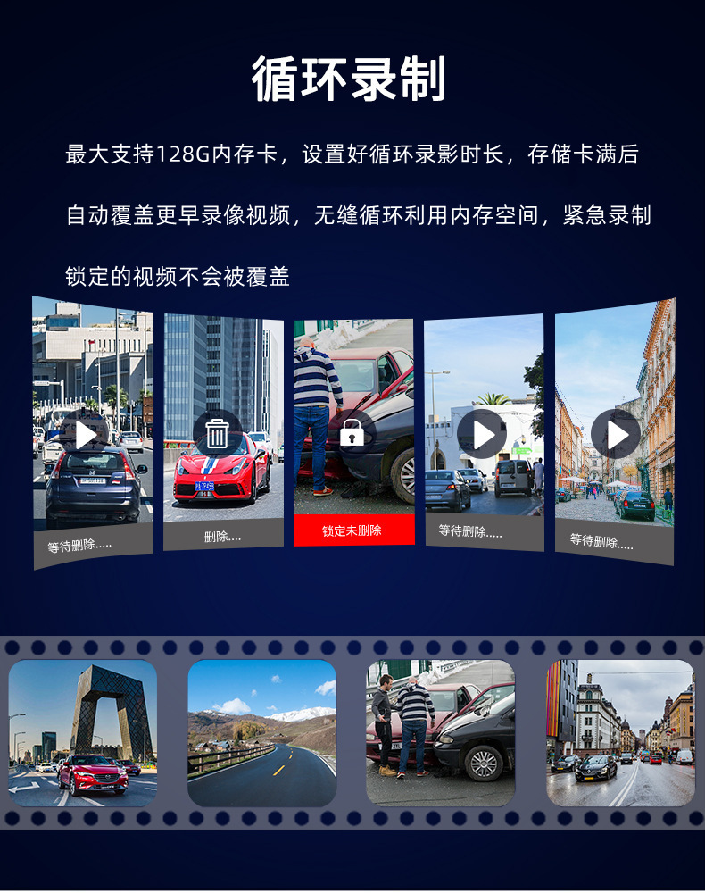 Cross-border 4K driving recorder Wifi ultra-high definition front and rear dual night vision 24H parking monitoring GPS reversing image
