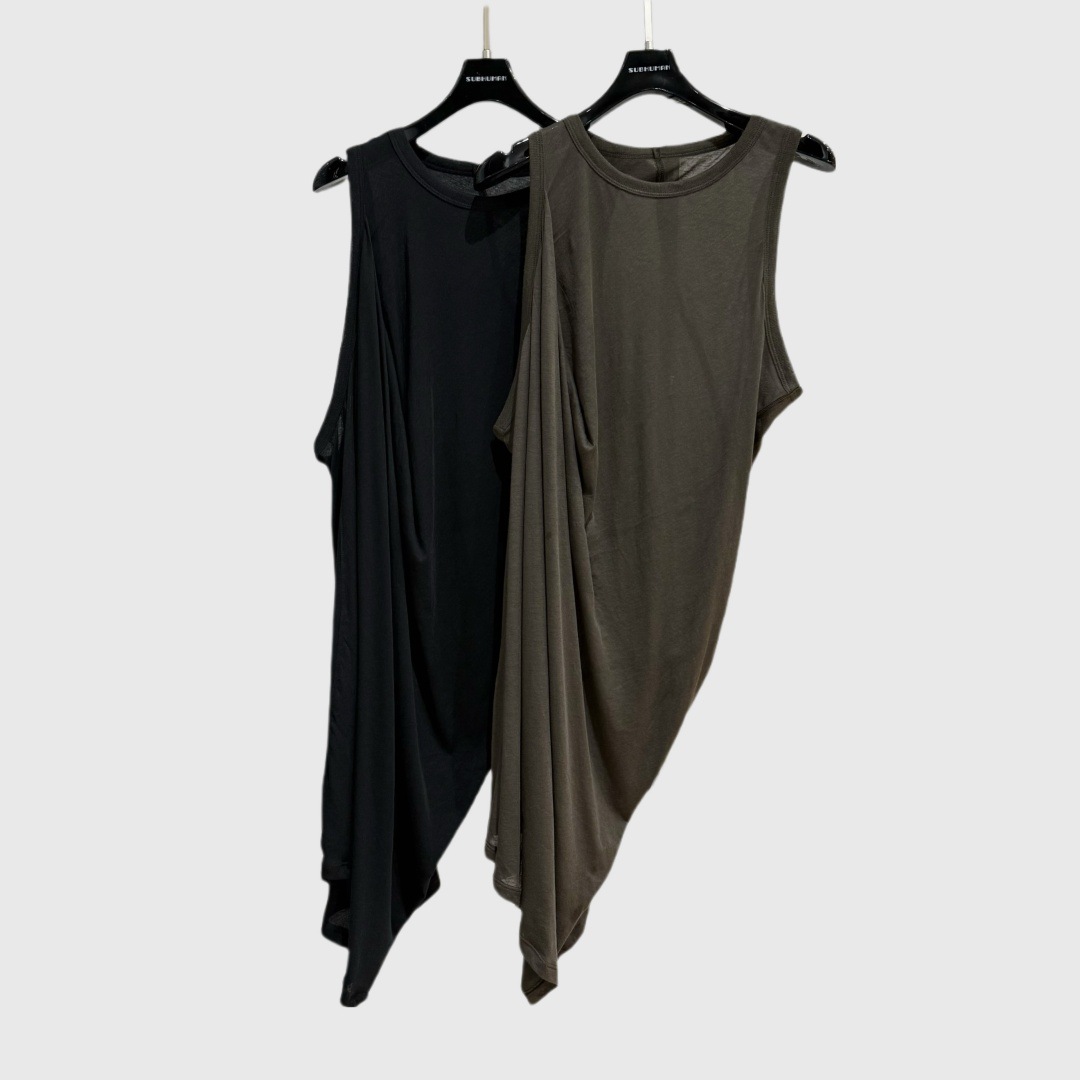 Subhuman Men's and Women's Models | Asymmetrical Draped Tank Vest Trendy Versatile High Street Dark Style Personalized Vest