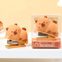 响指 卡皮巴拉迷你公仔订书机套装（20个/展示盒）小巧便携订书机