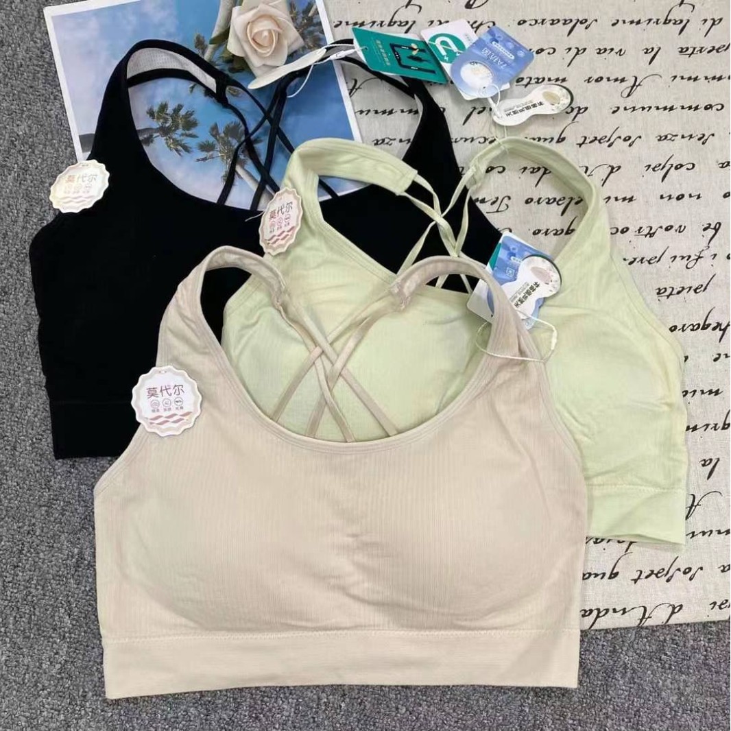 Nueva taza fija sin costuras hermosa espalda sin anillo de acero ropa interior chaleco chaleco cómodo ropa interior damas base sostén al por mayor