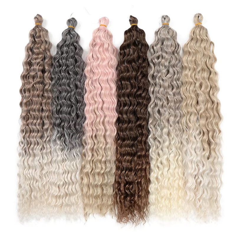 Chemical fiber wig crochet hair extension curly hair deep wave Twist bulk hair large long curly hair