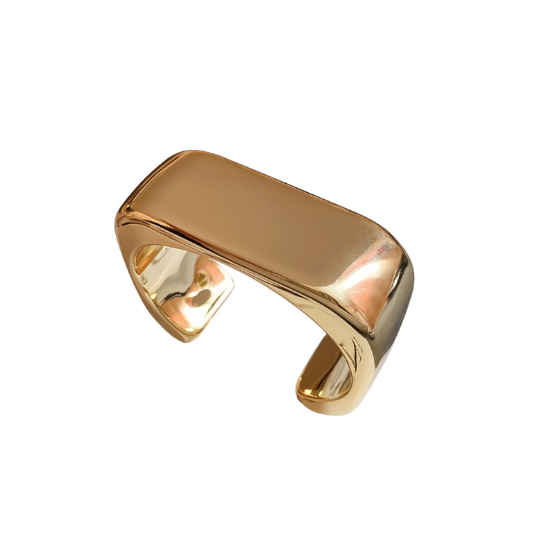 Pulsera abierta de onda transfronteriza europea y americana, pulsera de estilo frío exagerada de nicho, joyería de alta gama de lujo ligero de moda al por mayor