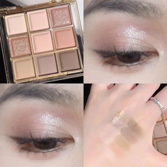 COCO VENUS Transparent Nine-Color Acrylic Eyeshadow Palette Earth Tones 3x3 Eyeshadow Beads Shimmer Matt Makeup