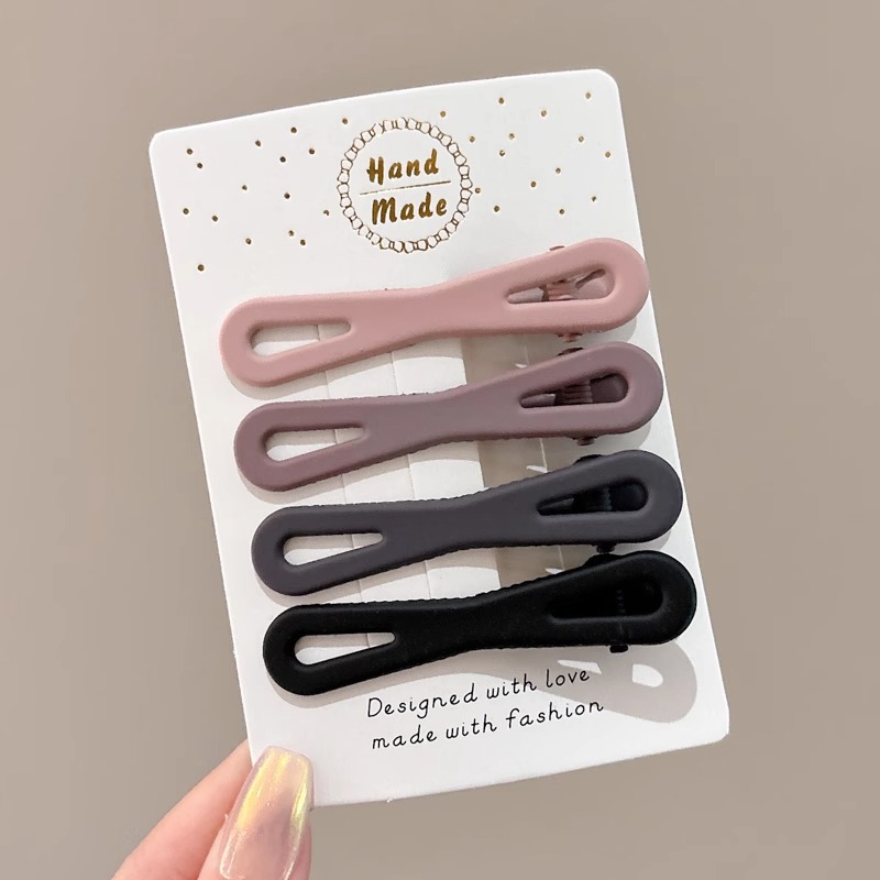 Clip de boca de pato, clip de cabello sin marcas, cabeza de mujer, clip de cabello, clip de cabello de frangeo grande, clip de cabello roto en la frente