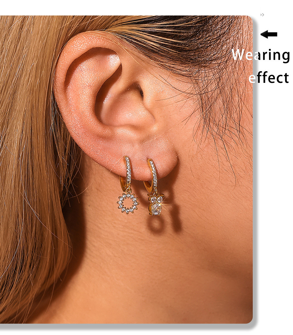 Sugar Cube Geometric Zircon Earrings Hand Inlaid Diamond Jewelry_voghion.com
